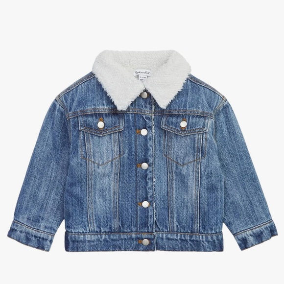 Splendid Other - Unbranded Kids Blue Denim Jacket with White Sherpa Collar